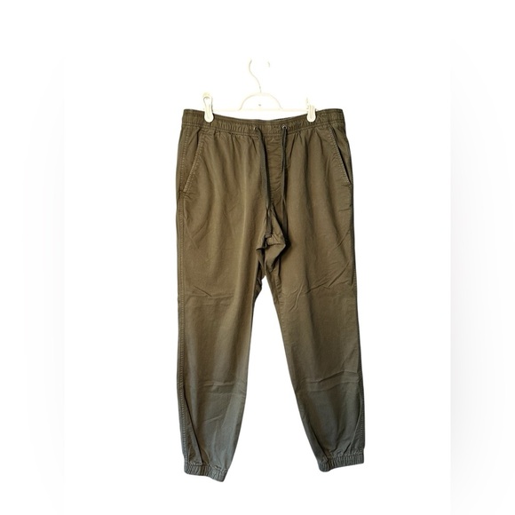 GAP Men’s Jogger Pants Size M Olive Green Drawstring Waist - Picture 1 of 7
